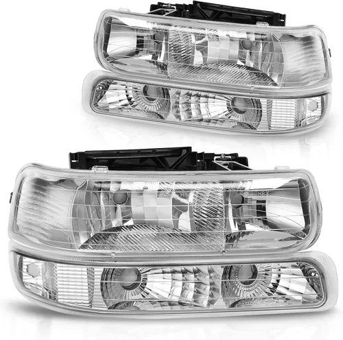 Vista 12 de DWVO - Juego de faros delanteros compatible con Chevy Silverado 99-02, Chevy Silverado 1500 2500/01-02, Chevy Silverado 1500HD 2500HD 3500/00-06