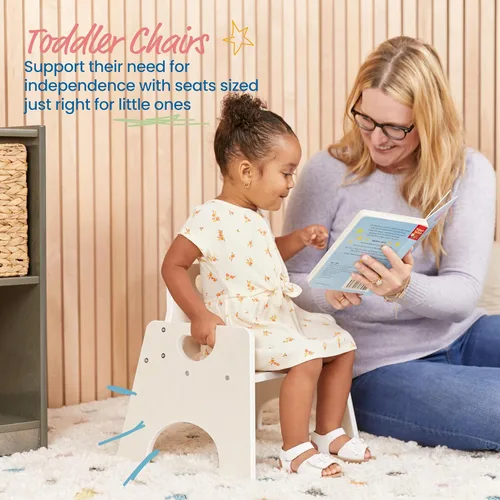 Vista 46 de ECR4Kids Silla apilable de madera para niños pequeños, 6 pulgadas, muebles para niños, lavado blanco, paquete de 2