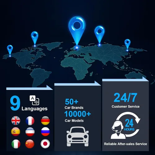 Vista 6 de Escáner OBD2 Herramienta de diagnóstico para automóvil con pantalla a color de 2.8 pulgadas, lectura y verificación de códigos del motor, datos