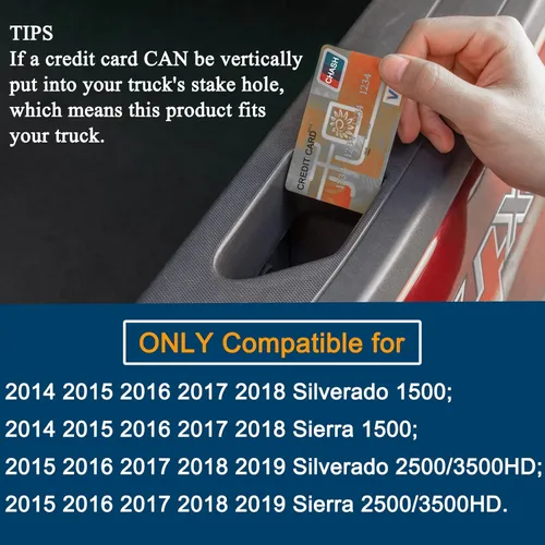 Vista 2 de JKCOVER - Fundas de bolsillo para riel de cama compatibles con Chevy Silverado/GMC Sierra 1500 2014-2018 y 2015-2019 Silverado/Sierra 2500/3500 HD