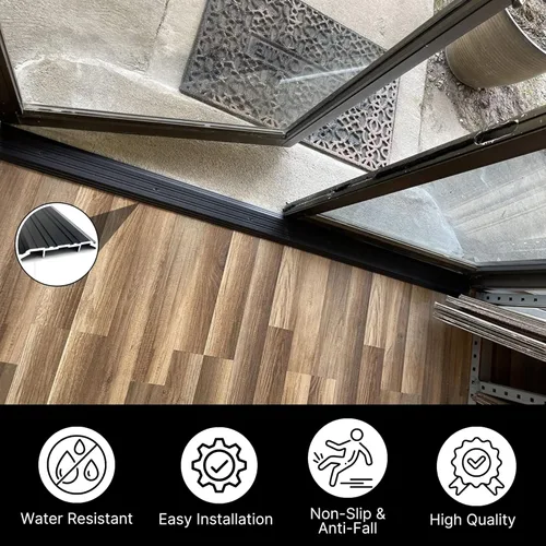 Vista 4 de CBW Umbral de aluminio de 4 pulgadas de ancho 1/2 pulgadas de alto - 36 pulgadas de largo (anodizado negro)