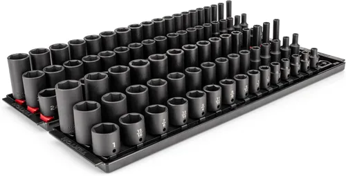 Vista 19 de TEKTON Juego de dados de impacto de 6 puntos profundos de 3/8 pulgadas con riel, 12 piezas (0.315-0.748 in) SID91103