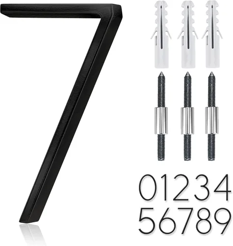 Vista 10 de Número flotante de acero inoxidable de 5 pulgadas, números de casa modernos de metal, número de decoración de buzón de puerta de jardín con kit