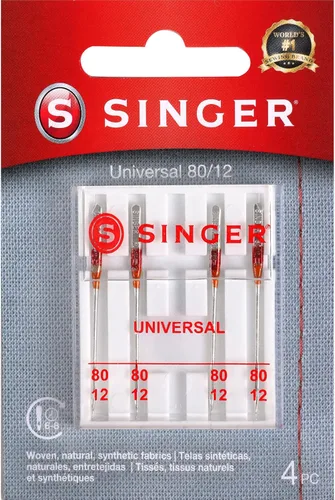 Vista 9 de SINGER Agujas universales de punta regular para máquina de coser, 20 unidades, tamaños 80/12, 90/14, 100/16