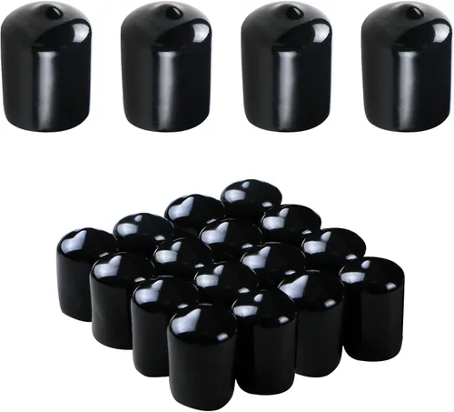 Vista 8 de Aopin Cubierta de tapa de extremo redondo de goma de 0.59 pulgadas (0.591 in), protectores de rosca de tornillo de PVC flexible de tubería