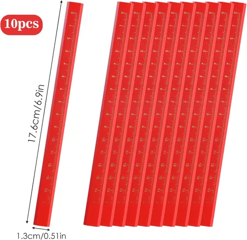 Vista 2 de 10 lápices de carpintero, lápiz de construcción plano, lápiz de carpintería para marcas precisas y planes de construcción, práctica herramienta