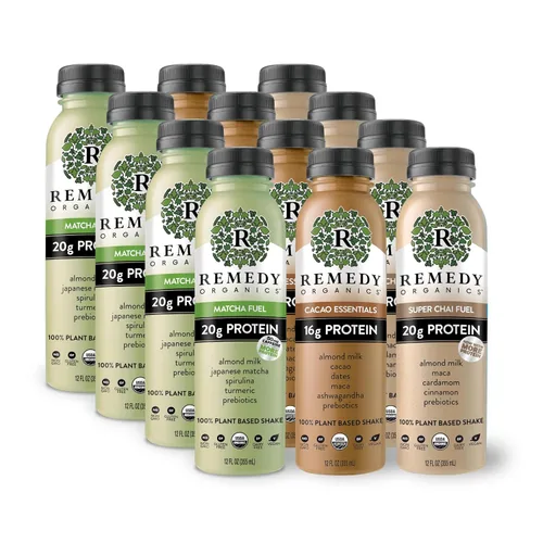 Vista 6 de Remedy Organics Berry Immunity - Paquete de 12 batidos de proteínas a base de plantas, listos para beber, orgánicos USDA, sin gluten, sin lácteos