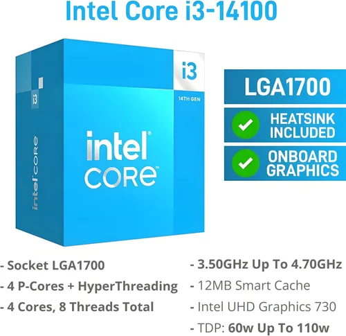 Vista 2 de Dell ECT1250 - Computadora de escritorio para estudiantes de negocios en casa, procesador Intel de 4 núcleos de 13ª generación, RAM DDR5 de 16 GB