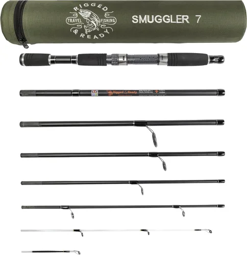 Vista 9 de Rigged and Ready Smuggler Series™ Travel Fishing Rods. Super Compact, 1 Spinning Rod and Reel Combo, 4 Spin, 1 Casting Rod + Cases. 2, 3 or 4 Tips.