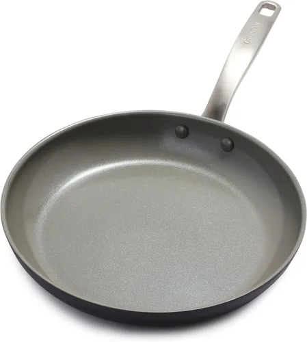 Vista 10 de GreenPan Chatham - Sartén antiadherente de cerámica anodizada dura, de 8 pulgadas, sin PFAS, apta para lavavajillas, apta para horno, gris