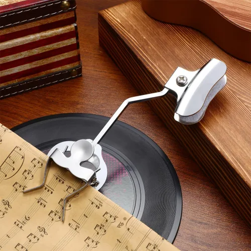 Vista 8 de Trompeta Trombón Clip de partituras Trompetista Lira Partitura Soporte de abrazadera (Plata)