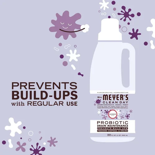 Vista 5 de MRS. MEYER'S Clean Day - Líquido de mantenimiento de drenaje probiótico, lavanda, refresca los desechos y drenajes, 32 onzas líquidas