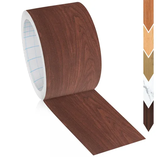 Vista 21 de GSCIT Club - Bandas de borde de chapa de roble, rollo de 1 pulgada x 25 pies, prepegadas, flexibles, bandas de cinta de madera real para reparación