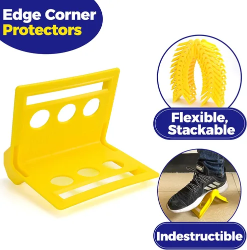 Vista 6 de Paquete de 24 Protectores de Esquina de Borde con Estuche de Transporte para Envío de Carga de Camión de Plataforma - Protectores de Plástico