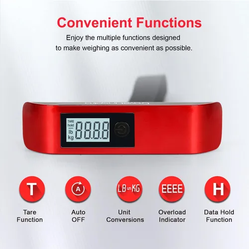 Vista 5 de travel inspira Báscula digital para equipaje, báscula de equipaje, 110 libras 110.2 lbs, batería incluida, Balanza digital para equipaje portátil