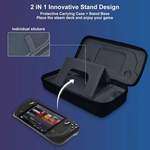 Vista 4 de SIKROFEGEN Carrying Case Compatible with Steam Deck, Protective Hard Shell Carry Case Built-in AC Adapter Charger Storage, Portable Travel Carrying