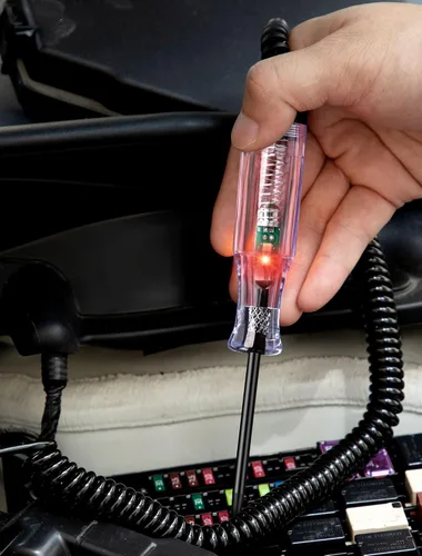 Vista 8 de Luz de Prueba Automotriz, Probador de Circuito de 6V-12V-24V con Luz Indicadora de Polaridad de Doble Color para Probador de Continuidad, Voltaje