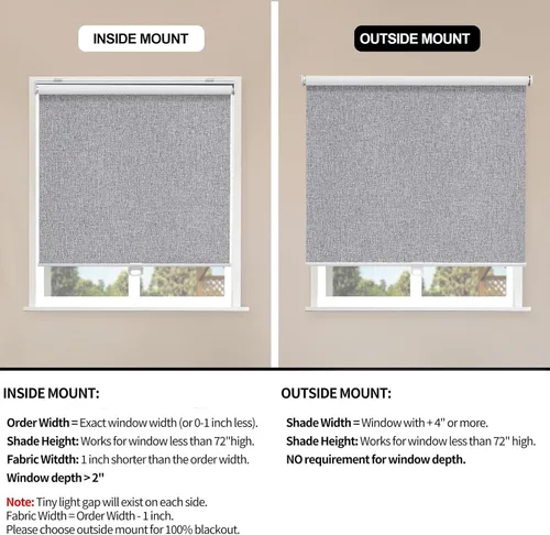 Vista 36 de Sunoff Persianas Enrollables Opacas sin Cordón para Ventanas de Bajar Persianas de Puerta Oscurecedoras de Habitación con Aislamiento Térmico