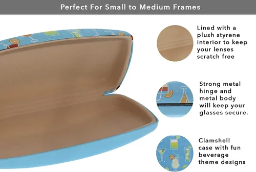 Vista 3 de Ron's Optical Clamshell - Funda rígida para lentes de lectores de marcos pequeños a medianos para mujeres y hombres Agua