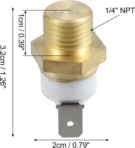 Vista 3 de X AUTOHAUX Interruptor de sensor térmico universal de temperatura del ventilador de refrigeración del motor del radiador automotriz 1/4 '' NPT