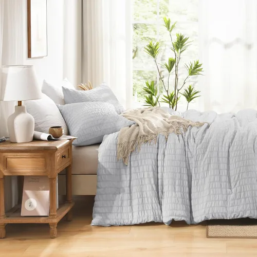 Vista 6 de AveLom - Juego de edredón de sirsaca, individual/individual XL (68 x 90 pulgadas), 2 piezas - 100% microfibra suave ligera, juego de edredón con 1