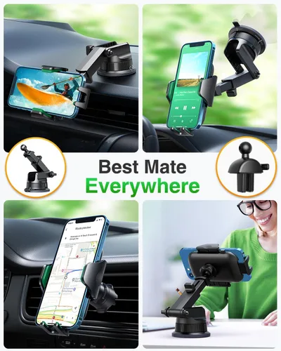 Vista 3 de VANMASS [Versión Pro] Soporte Universal para Teléfono de Coche [Ventosa Super Fuerte] Soporte de Teléfono para Salpicadero, Soporte de Teléfono