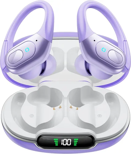 Vista 8 de occiam Auriculares con cancelación activa de ruido, auriculares inalámbricos Bluetooth, reproducción de 90 horas, auriculares estéreo con micrófono