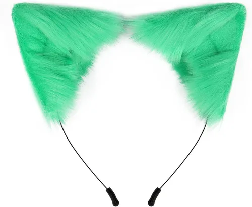 Vista 8 de SMILETERNITY Accesorio de disfraz hecho a mano con orejas de gato, para Halloween, Navidad, cosplay, fiesta Amarillo