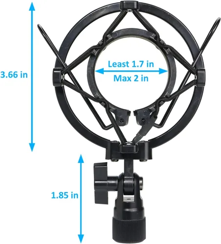 Vista 5 de SUNMON Soporte de choque AT2020, soporte de montaje de choque reduce el ruido de vibración para Audio Technica AT2020 AT2035 AT4040 AT2020USB