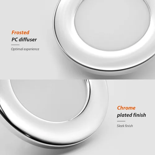 Vista 4 de Dream Lighting - Lámparas LED empotradas para techo de RV 12V - Iluminación interior para remolque, bote, luz cenital de color blanco cálido, 3W