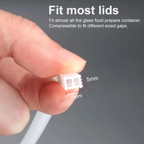 Vista 2 de Juntas de repuesto para recipientes de vidrio para preparación de comidas, anillo de sellado universal para tapa de recipientes de almacenamiento