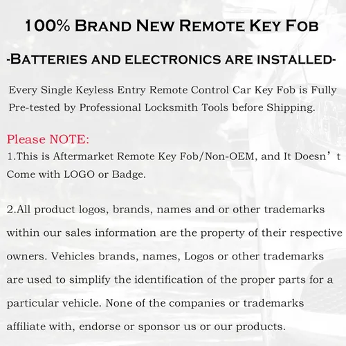 Vista 5 de SUPALAND Llavero de Mando a Distancia FOBIK Reemplazo Compatible con Dodge Challenger 2008 2009 2010 2011 2012 2013 2014 Charger 2009-2013 Durango