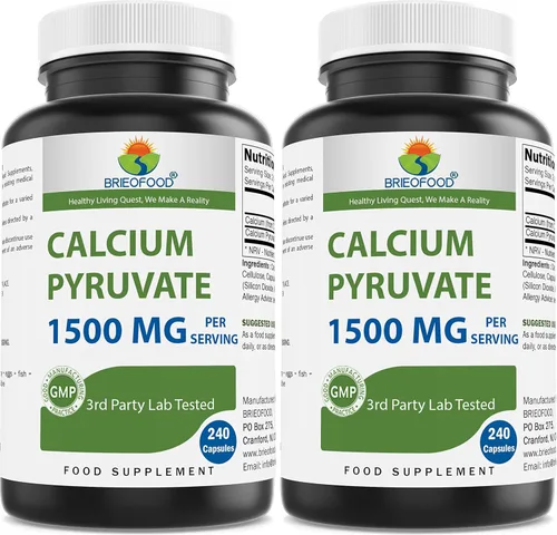 Vista 4 de Brieofood Piruvato de calcio 1500 mg por porción - 240 cápsulas vegetarianas