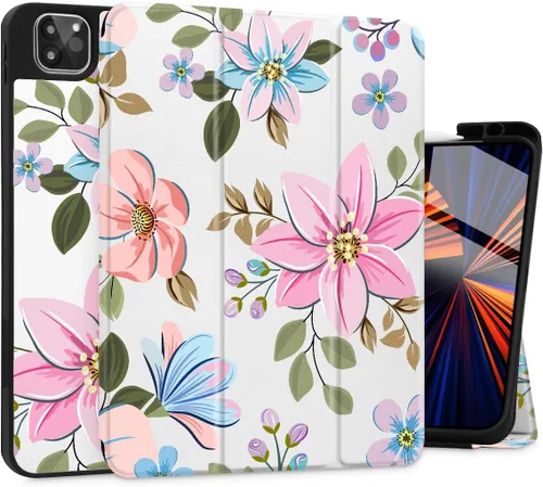 Vista 16 de Tuiklol Funda para iPad Pro de 12.9 pulgadas de 6ª/5ª/4ª/3ª/3ª generación 2022 2021 2020 2018 - Soporte para lápiz integrado, cubierta trasera