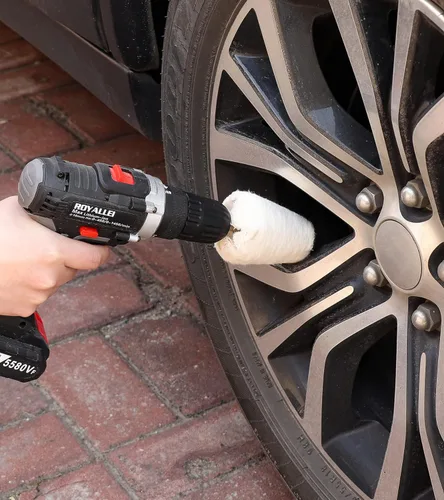 Vista 7 de 11 ruedas de pulido para taladro, bola de pulido para taladro con ejes hexagonales de 0.25 pulgadas, kit de pulido de algodón para herramientas