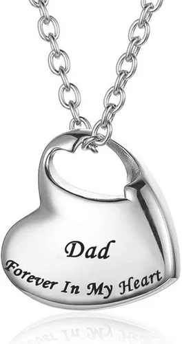 Gisunye Collar de urna de cremación para cenizas joyería de urna de cenizas siempre en mi corazón colgante conmemorativo impermeable para mamá y