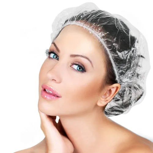 Vista 7 de 30 unidades de gorros de ducha desechables - Gorro de baño multiusos, grueso, elástico, impermeable, transparente, de plástico, para mujeres en spa