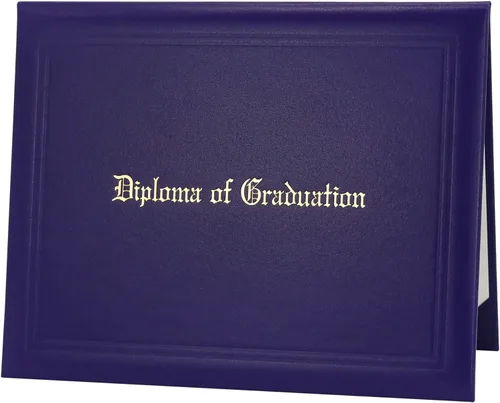 Vista 8 de GraduatePro Funda impresa para diploma de 8.5 x 11 pulgadas, cubierta acolchada de cuero sintético, soporte para documentos de graduación