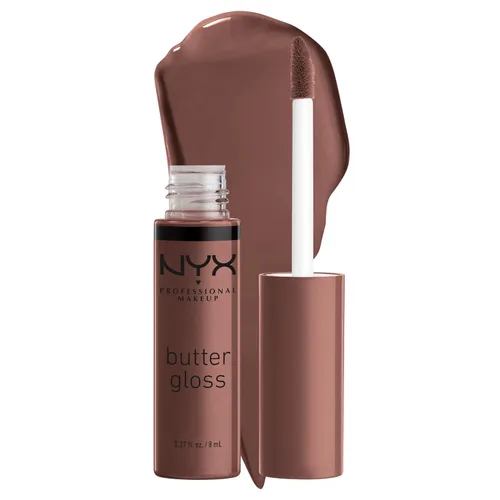 Vista 30 de NYX MAQUILLAJE PROFESIONAL Brillo de mantequilla, brillo de labios no pegajoso - tarta de queso de fresa (rosa cálido)