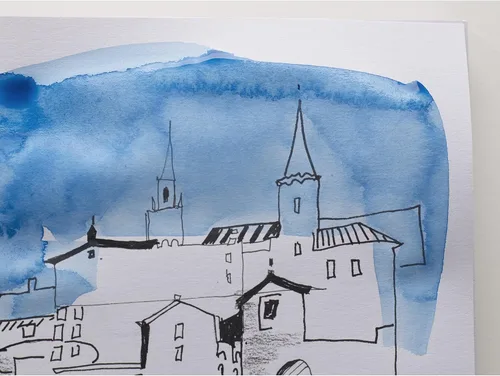 Vista 4 de Winsor & Newton Cuaderno de bocetos clásico de encuadernado duro, 5.5" x 8.5", 80 hojas, 110gsm, blanco natural