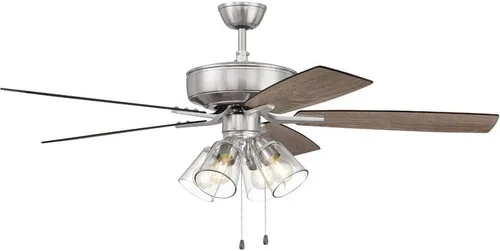 Vista 3 de Craftmade P104BNK5-52DWGWN Pro Plus Ventilador de techo de 52 pulgadas con luces LED y cadena de tracción, 5 cuchillas reversibles de madera