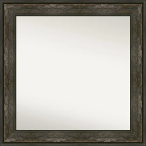 Vista 109 de Amanti Art Espejo de baño marrón para sobre fregadero, 26 x 26 pulgadas, espejo de tocador cuadrado marrón rústico Alexandria, marco de madera