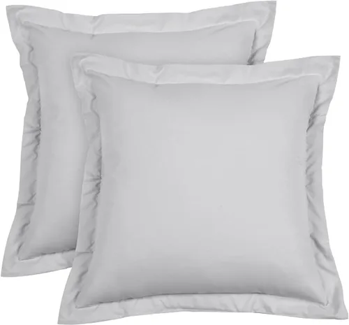 Vista 13 de Juego de 2 fundas de almohada europeas de 22 x 22 pulgadas, color blanco, 600 hilos, 100% algodón egipcio, paquete de 2 fundas de almohada europeas