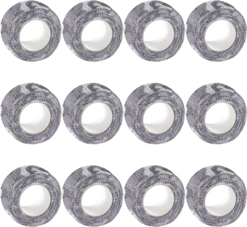 Vista 42 de IndigoCase Paquete de 12 vendajes autoadhesivos de 1 pulgada, paquete variado de vendajes de color negro, cinta elástica de agarre deportivo