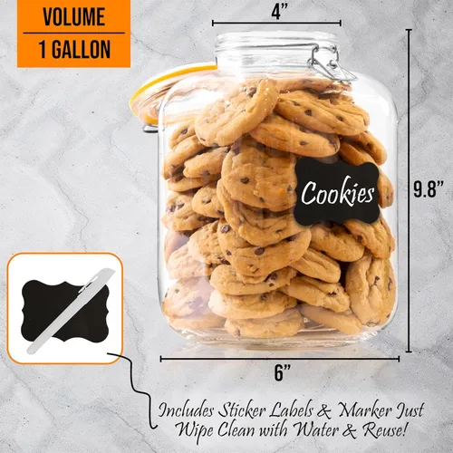 Vista 2 de Galashield Tarros de vidrio con tapas herméticas, tarros de almacenamiento de alimentos, recipientes a prueba de fugas con sello de preservación