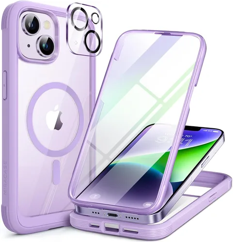 Vista 158 de Miracase Glass Series - Funda para iPhone 11 de 6.1 pulgadas, funda resistente de cuerpo completo mejorado con protector de pantalla de vidrio Negro
