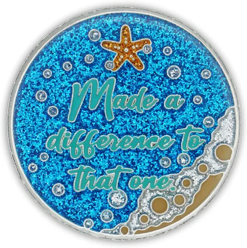 Vista 5 de Ficha de sobriedad de Star Thrower Moneda AA triplaca Marca la diferencia con esa Ficha de regalo inspiradora de recuperación de historia