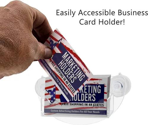 Vista 4 de Marketing Holders Soporte para tarjetas de visita de montaje en ventana con ventosas para tarjetas de citas de 3.5 x 2 pulgadas, acrílico