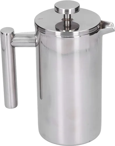Vista 9 de GLOGLOW Cafetera de prensa francesa, prensas de café de acero inoxidable, cafetera, portátil, manual, tetera para oficina en casa (27.1 fl oz)
