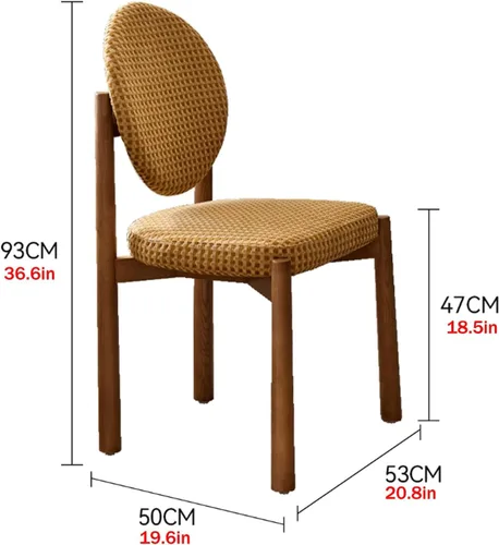 Vista 2 de Upholstered Dining Chairs with Fabric/Plush Cushion, Wooden Dining Room Chair Set of 1/2/4, Kitchen Chair for Living Room Balcony Black+brown